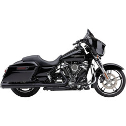PartzBiz HD CBU-6266RB - Cobra 4 ” Round NH Series Black Dual Cut Slip On Mufflers สำหรับ Harley FLH 99-16 | 6266RB