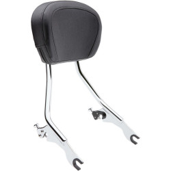PartzBiz HD CBU-602-2000 - Cobra 602-2000 Chrome Detachable Backrest For  4 Point Docking Harley 09-18 FLH | 602-2000