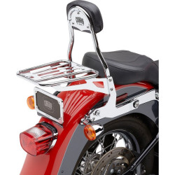 PartzBiz HD CBU-602-2001 - Cobra 602-2001 Chrome Complete Detachable Backrest Kit Harley 00-17 FL/ST 150mm | 602-2001