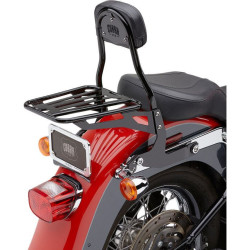 PartzBiz HD CBU-602-2001B - Cobra 602-2001B Black Complete Detachable Backrest Kit Harley 00-17 FL/ST 150mm | 602-2001B