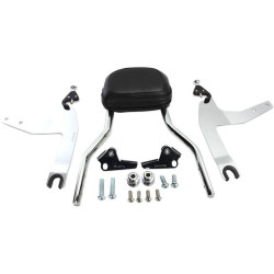 PartzBiz HD CBU-602-2002 - Cobra 602-2002 Chrome Complete Detachable Backrest Kit Harley 07-17 FL/ST 200mm | 602-2002