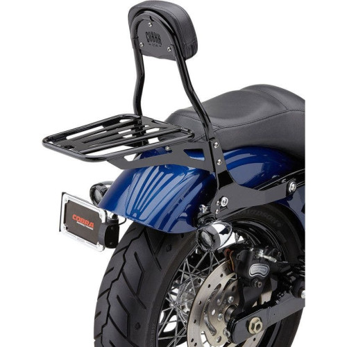 PartzBiz HD: 4420754-Cobra 602-2004B Black Complete Detachable Backrest Kit Harley 06-17 Dyna FLD | 602-2004B