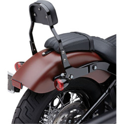 PartzBiz HD CBU-602-2022B - Cobra 602-2022B Black Mini 11" Square Detachable Backrest Kit Harley 07-17 FL/FX | 602-2022B