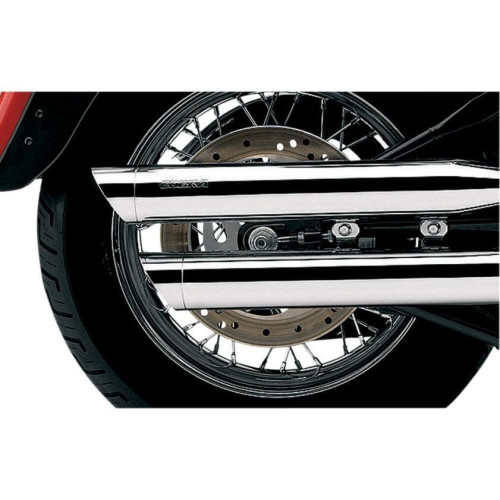 PartzBiz HD: 4420656-Cobra Chrome 3" Slash Cut Slip On Mufflers Billet Tip Harley 08-16 FXDF FXDWG | 6006 PartzBiz HD: 4420656-Cobra Chrome 3" Slash Cut Slip On Mufflers Billet Tip Harley 08-16 FXDF FXDWG | 6006