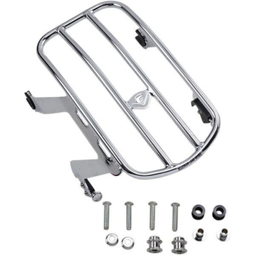 PartzBiz HD: 4420626-Cobra Chrome Detachable Solo Luggage Rack Harley Softail M8 Deluxe 18-Up