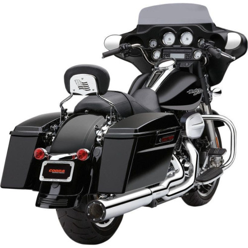 PartzBiz HD: 4420634-Cobra Chrome Powerflo RPT 2-Into-1 Exhaust w/ 4.5 Muffler Harley 10-16 FLH/T | 6450