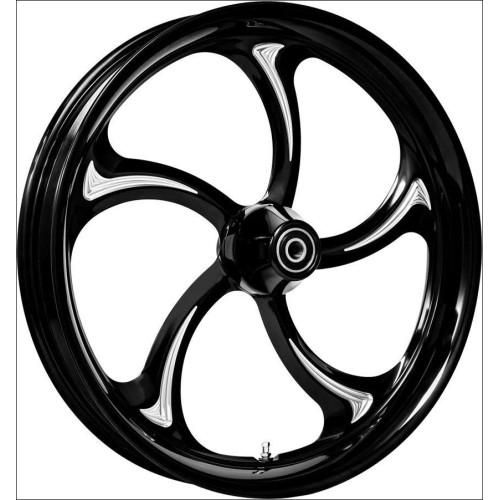 PartzBiz HD: 4420483-Colorado Customs Black Cut BW S5 Wheel & Tire Package for Harley Models
