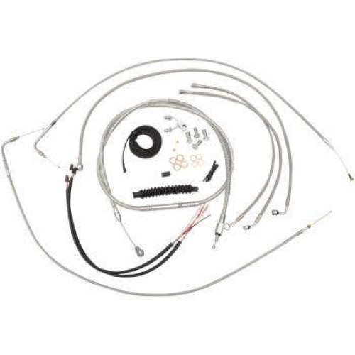PartzBiz HD: 4420395-Complete Stainless Braided Handlebar Cable/Brake Line Kit ‚Äî Cable Kit for 2016-2017 Breakout FXSB w/ ABS