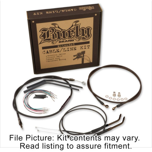PartzBiz HD: 4420376-Burly Black Vinyl Extended Cable Kit for 14" Handlebars Harley FLST 00-06 | B30-1009