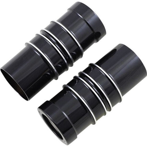 PartzBiz HD: 4420363-Covington Customs Black Ripper Finned Billet Fork Bellows Leg Bells Harley 14-Up PartzBiz HD: 4420363-Covington Customs Black Ripper Finned Billet Fork Bellows Leg Bells Harley 14-Up