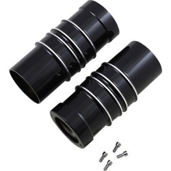 PartzBiz HD DS04110188 - Covington Customs Black Ripper Finned Billet Fork Bellows Leg Bells Harley 80-13 PartzBiz HD DS04110188 - Covington Customs Black Ripper Finned Billet Fork Bellows Leg Bells Harley 80-13