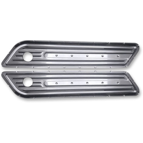 PartzBiz HD: 4420334-Covingtons Customs Dimpled Chrome Saddlebag Hinge Latch Covers Harley 14-15 - C1010-C