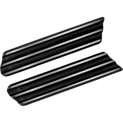 PartzBiz HD: 4420343-Covingtons Black Finned Police Saddlebag Latch Delete Plate Covers Harley 93-08 | C1006-B