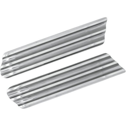 PartzBiz HD: 4420350-Covingtons Chrome Finned Police Saddlebag Latch Delete Plate Covers Harley 93-08 | C1006-C PartzBiz HD: 4420350-Covingtons Chrome Finned Police Saddlebag Latch Delete Plate Covers Harley 93-08 | C1006-C