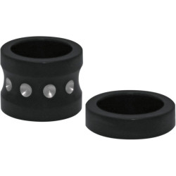 PartzBiz HD DS02220142 - Covingtons Customs Black Dimpled Front Axle Spacers Harley FLH 08-17 พร้อม ABS | C0015-บี