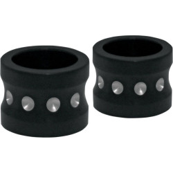 PartzBiz HD DS02220138 - Covingtons Customs Spacers เพลาหน้าบุ๋มสีดำ Harley FLH 08-17 W/O ABS | C0013-บี