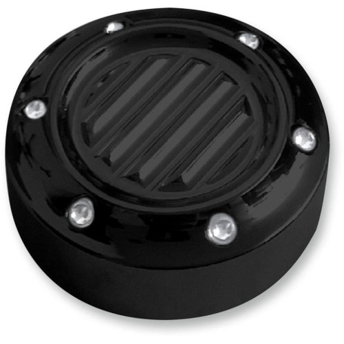 PartzBiz HD: 4420326-Covingtons Customs Black Dimpled M8 M Eight Oil Dip Stick Cover Harley 17-18  | C1186-B