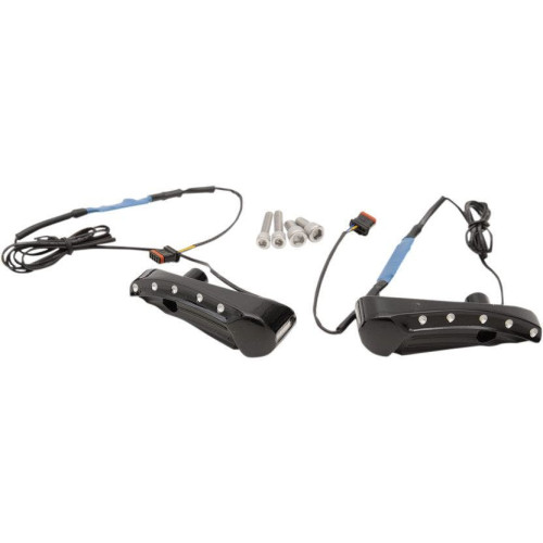 PartzBiz HD: 4420291-Covingtons Customs Black Flush Front Billet Turn Signals Harley Road Glide 15-17 | C1300-B