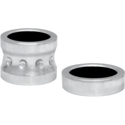 PartzBiz HD DS02220143 - Covingtons Customs Chrome Dimpled Front Axle Spacers Harley FLH 08-17 พร้อม ABS | C0015-ซี