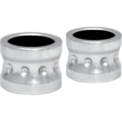 PartzBiz HD DS02220139 - Covingtons Customs Chrome Dimpled ตัวยึดเพลาหน้า Harley FLH 08-17 W/O ABS | C0013-ซี