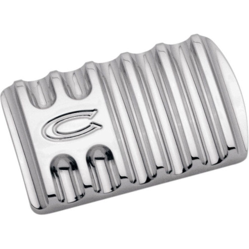 PartzBiz HD: 4420301-Covingtons Customs Chrome Finned Rear Brake Lever Pedal Pad Harley FLH & FLST | C1042-C PartzBiz HD: 4420301-Covingtons Customs Chrome Finned Rear Brake Lever Pedal Pad Harley FLH & FLST | C1042-C