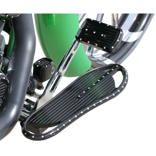 PartzBiz HD: 4420308-Covingtons Dimpled Black Cut Driver Floorboards Harley FLHT & FL Softail 84-17 | C1334-B