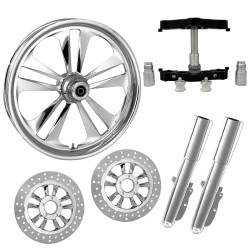 PartzBiz HD CRANK-DUAL-CHR-KIT-PCKG - Crank Chrome 23” ล้อยาง Dual Rotors พร้อม Raked Triple Trees Lowers & Sliders | ข้อเหวี่ยง-DUAL-CHR-KIT-PCKG