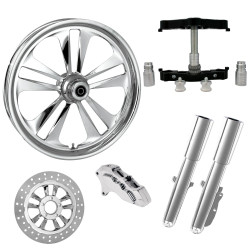PartzBiz HD CRANK-SNGL-CHR-KIT-23PCKG - ล้อยาง Crank Chrome 23” ด้านเดียวพร้อมท่อนล่างและตัวเลื่อนแบบ Raked Triple Trees | ข้อเหวี่ยง-SNGL-CHR-KIT-23PCKG