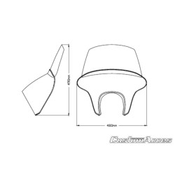 PartzBiz HD TR304766 - Custom Acces Batwing SML แฟริ่งยาว Clear Kawasaki Vulcan S 2015 BTM0007W