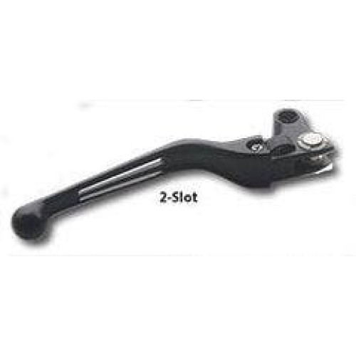 PartzBiz HD: 4420197-Custom Chrome 2 Slot Black Levers for Harley Davidson Big Twin Models 2007-2013 | 
