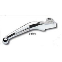 PartzBiz HD 647996 - Custom Chrome 2 Slot Chrome Ergonomic Hand Levers สำหรับ '07-'16 Harley Big Twin