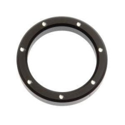 PartzBiz HD 677701 - Custom Chrome Black Contrast Dimpled 2” กรอบมาตรวัดสำหรับ Harley FLH/T Dash | 677701