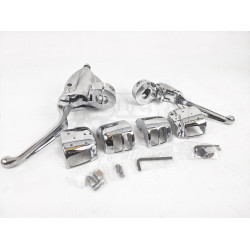 PartzBiz HD 23-250 - Chrome Dual Disc Handlebar ควบคุม 11/16 Bore 96-06 Harley Road King XL Dyna