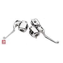 PartzBiz HD 23-265 - Custom Chrome Single Disc 9/16” แฮนด์ควบคุมสำหรับ Harley 96-06 | 23265