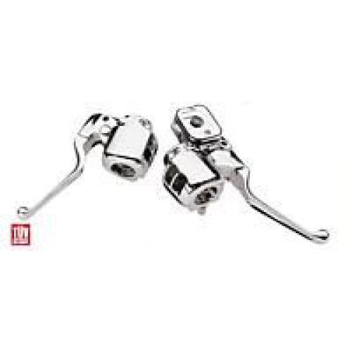 PartzBiz HD: 4420172-Custom Chrome Single Disc 9/16" Handlebar Controls for Harley 96-06 | 23265 PartzBiz HD: 4420172-Custom Chrome Single Disc 9/16" Handlebar Controls for Harley 96-06 | 23265