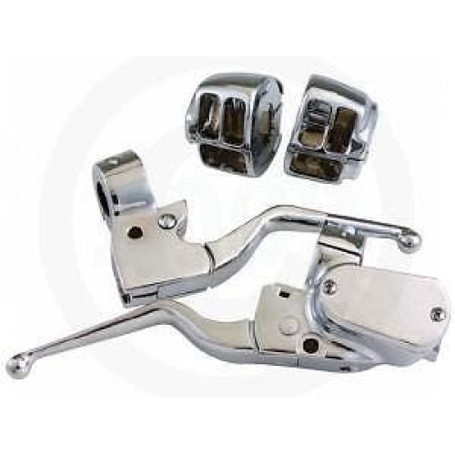PartzBiz HD: 4420145-Custom Chrome Handlebar Control Switch Housing Levers Kit for Harley XL 07-13 | 627707 PartzBiz HD: 4420145-Custom Chrome Handlebar Control Switch Housing Levers Kit for Harley XL 07-13 | 627707