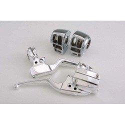 PartzBiz HD 627703 - แฮนด์รถ Chrome แบบกำหนดเองควบคุมคันโยกสวิตช์ 5 ปุ่มสำหรับ 08-13 Harley FLH/T | 627703 PartzBiz HD 627703 - แฮนด์รถ Chrome แบบกำหนดเองควบคุมคันโยกสวิตช์ 5 ปุ่มสำหรับ 08-13 Harley FLH/T | 627703