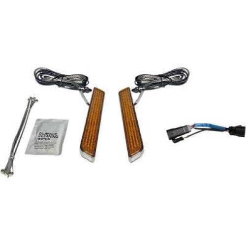 PartzBiz HD: -Custom Dynamics LED Front Fork Lightz Amber Lens Chrome Harley CVO 09-13 CD-FORK-SS8-AC 2040-2660 20402660 electra road street glide king tri trike touring best for buy