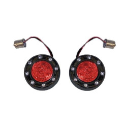 PartzBiz HD PB-BR-RR-56-BR - Custom Dynamics PRObeam††Black Bullet Ringz 1156 สัญญาณไฟเลี้ยว LED ด้านหลังเลนส์สีแดง