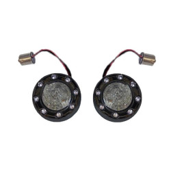PartzBiz HD PB-BR-RR-56-BS - Custom Dynamics PRObeam††Black Bullet Ringz 1156 ไฟเลี้ยว LED ด้านหลัง เลนส์ควัน