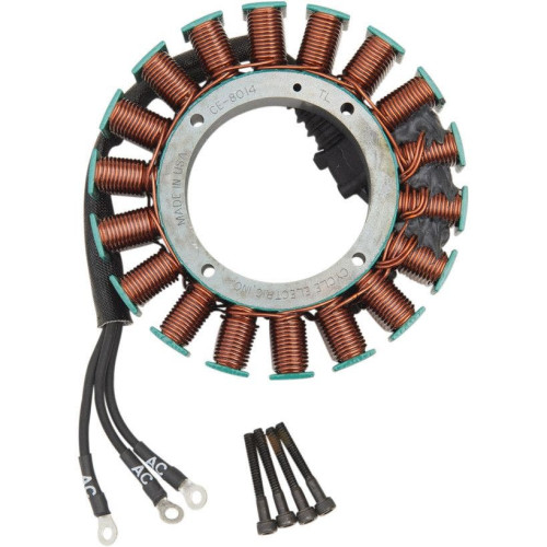 PartzBiz HD: 4419183-Cycle Electric Replacement Stator for 3-Phase 50 Amp Charging System 04-05 FLH | CE-8014 PartzBiz HD: 4419183-Cycle Electric Replacement Stator for 3-Phase 50 Amp Charging System 04-05 FLH | CE-8014