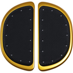 PartzBiz HD DS16210925 - แผ่นพื้นผู้โดยสาร Cycle Smiths 106-G Gold Harley Touring Softail 1986-Up