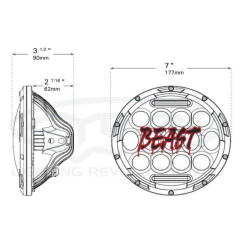 PartzBiz HD TR481240 - Cyron ABIG7-B6KC Chrome Beast LED Integrated 7" Headlight Harley & Metric Models 481240 Touring Bagger Dresser PartzBiz HD TR481240 - Cyron ABIG7-B6KC Chrome Beast LED Integrated 7" Headlight Harley & Metric Models 481240 Touring Bagger Dresser