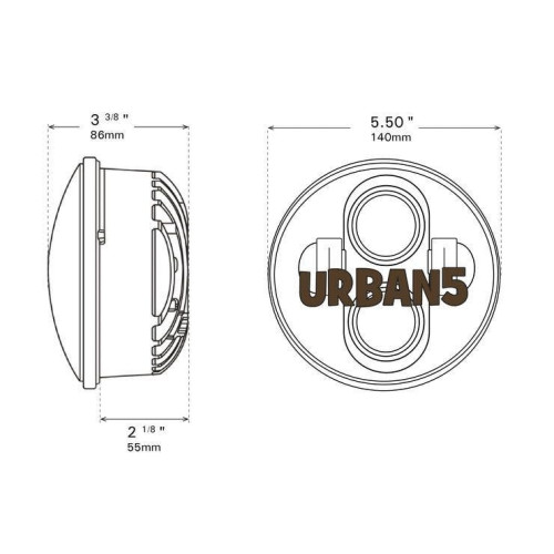 PartzBiz HD: 4419091-Cyron Motor ABIG5-A6K Urban 5.75" LED Integrated Headlight 227-0004 ABIG5-A6K 481206 Harley Davidson Dyna; Softail; Sportster; Tour Glide