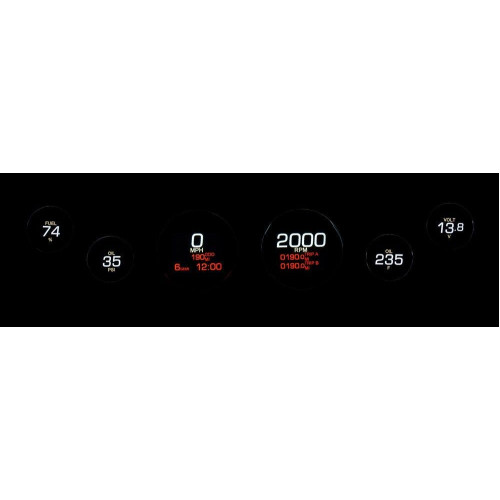 PartzBiz HD: 4419016-Dakota Digital Black MLX-8604-K Plug-In 6 LED เกจคลัสเตอร์ Harley FLH/T 04-13