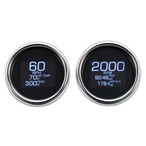 PartzBiz HD: 4419021-Dakota Digital Chrome MLX-8604 Plug-In 6 LED มาตรวัด Harley FLH/T 04-13