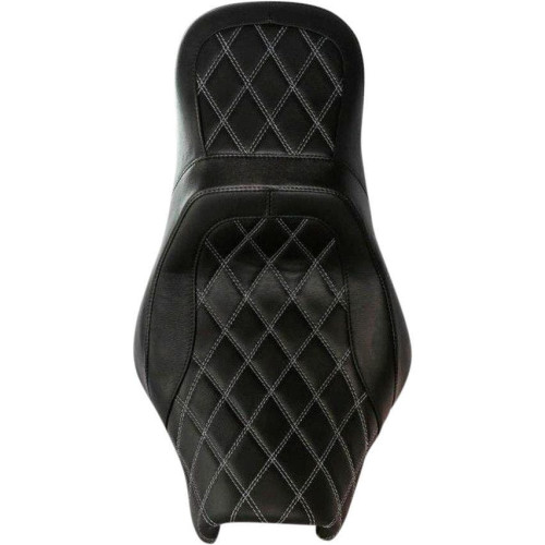 PartzBiz HD: 4418904-Danny Grey Airhawk Weekday 2-up XL Harley Seat DD Stitch W/O Backrest Option 08-21 FL | 21-411DIAAIR