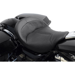 PartzBiz HD WP830-0100 - Danny Grey BigIST Air Black Vinyl Solo Wide Saddle Seat สำหรับ Harley Touring 08-15 | แดนนี่ เกรย์ PartzBiz HD WP830-0100 - Danny Grey BigIST Air Black Vinyl Solo Wide Saddle Seat สำหรับ Harley Touring 08-15 | แดนนี่ เกรย์