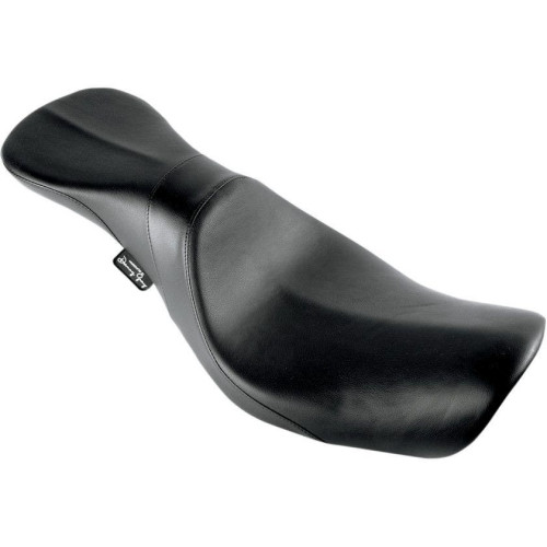 PartzBiz HD: 4418882-Danny Gray Smooth Black Vinyl Weekday 2-Up XL Seat for Harley Dyna 06-16 Model | 21-411