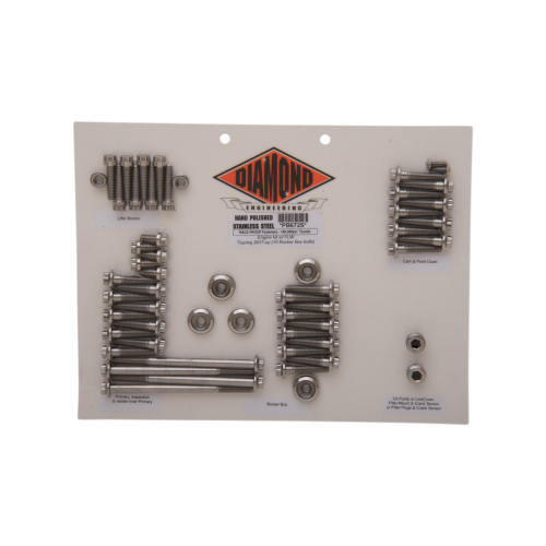 PartzBiz HD: 4418729-Diamond 12 Point Polished Stainless Engine Bolt Kit For Harley Touring M8 FLH FLT 17- PartzBiz HD: 4418729-Diamond 12 Point Polished Stainless Engine Bolt Kit For Harley Touring M8 FLH FLT 17-